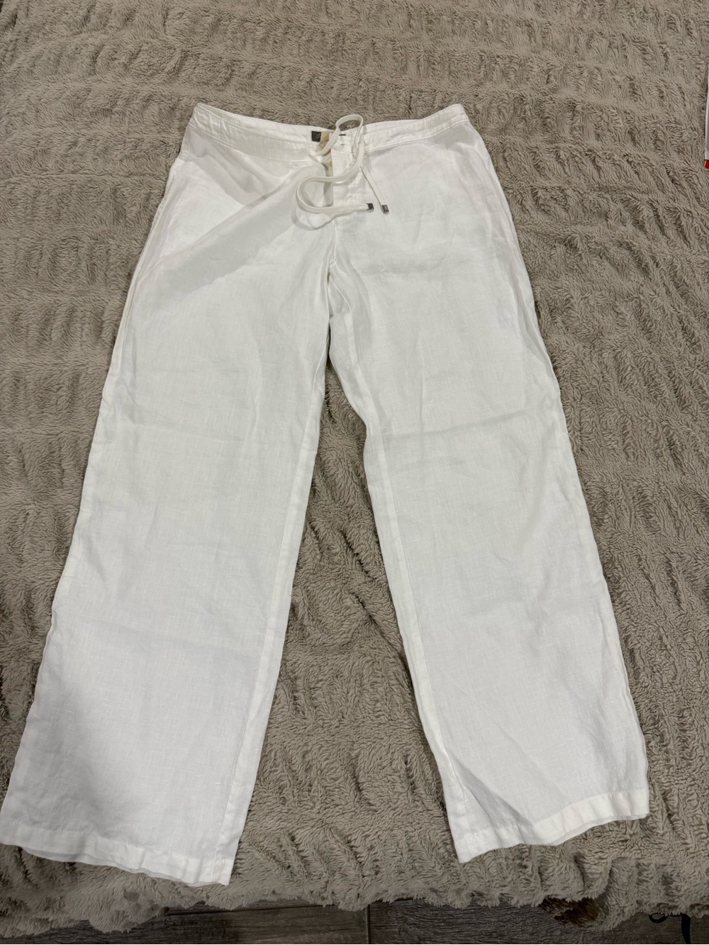 Tommy Bahama White Linen Drawstring Chinos